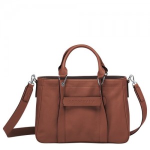 Longchamp 3D Top handle bag S Cognac | EWK-784103