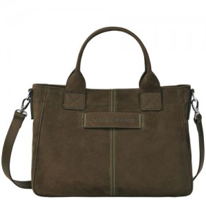 Longchamp 3D Top handle bag S Khaki | EDH-943250