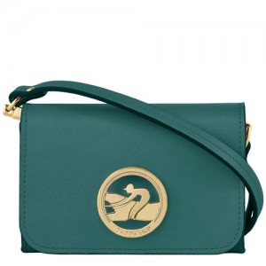 Longchamp Box-Trot Coin purse with shoulder strap Cypress | LYR-043279