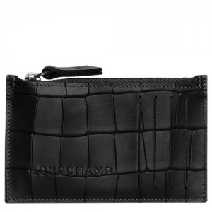 Longchamp Croco Block Coin purse Black | SEA-180253