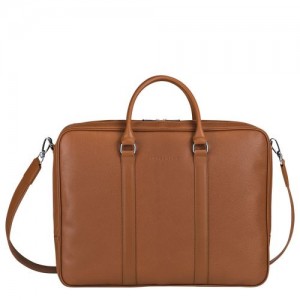 Longchamp Le Foulonne Briefcase L Caramel | TMX-623908