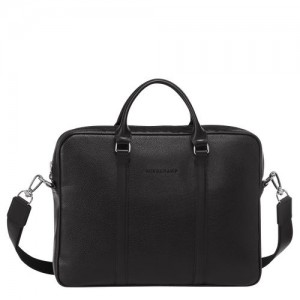 Longchamp Le Foulonne Briefcase XS Black | TQS-761802