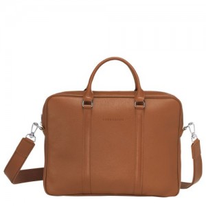 Longchamp Le Foulonne Briefcase XS Caramel | KLA-432685