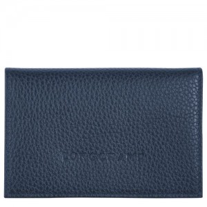 Longchamp Le Foulonne Card holder Navy | TSW-638270