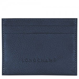 Longchamp Le Foulonne Cardholder Navy | YOL-829516