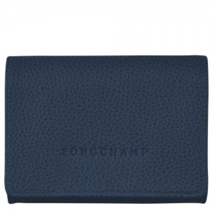 Longchamp Le Foulonne Coin purse Navy | CZS-865947