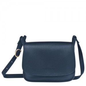 Longchamp Le Foulonne Crossbody bag M Navy | NRU-269501