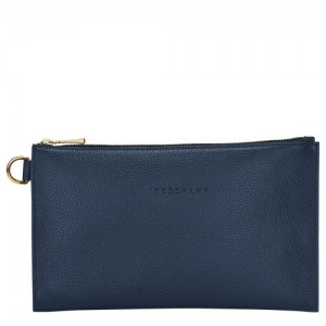 Longchamp Le Foulonne Pouch Navy | VFB-501238