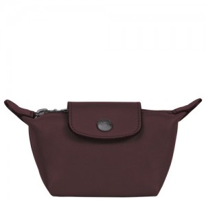 Longchamp Le Pliage Cuir Coin purse Burgundy | URE-385279