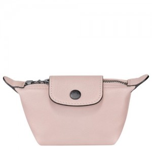 Longchamp Le Pliage Cuir Coin purse Pale Pink | JGK-901256