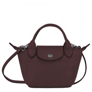 Longchamp Le Pliage Cuir Crossbody bag Burgundy | UOT-352718