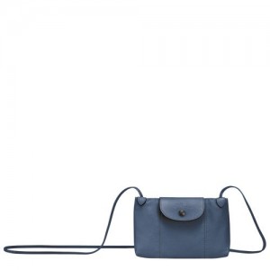 Longchamp Le Pliage Cuir Crossbody bag Pilot Blue | ZCA-168305