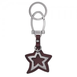 Longchamp Le Pliage Cuir Key-rings Burgundy | JUQ-624190