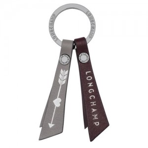 Longchamp Le Pliage Cuir Key-rings Burgundy/Turtledove | OWK-058376