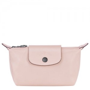 Longchamp Le Pliage Cuir Pouch Pale Pink | RBX-609183