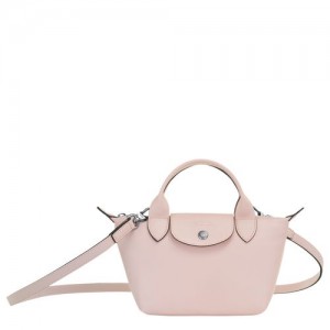 Longchamp Le Pliage Cuir Top handle bag XS Pale Pink | AGW-620934