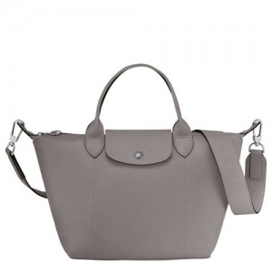 Longchamp Le Pliage Cuir Top handle bag S Turtledove | VYJ-169054