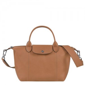 Longchamp Le Pliage Cuir Top handle bag S Hazelnut | UPE-482537