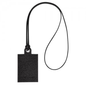 Longchamp Le Pliage Green Card holder with necklace Black | EPK-246015