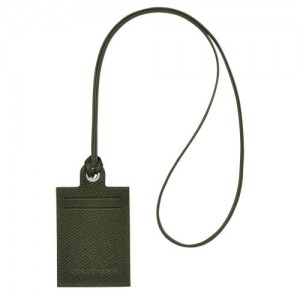 Longchamp Le Pliage Green Card holder with necklace Forest | WJF-017394