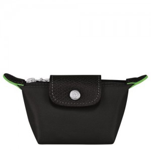 Longchamp Le Pliage Green Coin purse Black | ZDG-159708