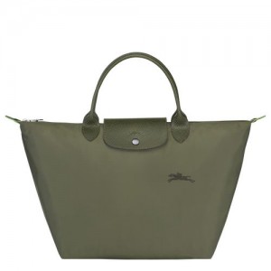 Longchamp Le Pliage Green Top handle bag M Forest | SDT-279150