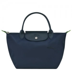 Longchamp Le Pliage Green Top handle bag S Navy | KLV-179630