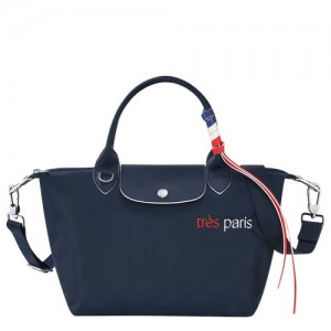 Longchamp Le Pliage Tres Paris Top handle bag S Navy | KYG-807695