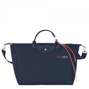 Longchamp Le Pliage Tres Paris Travel bag L Navy | MZS-614095