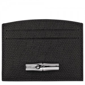 Longchamp Roseau Card holder Black | CIL-689132