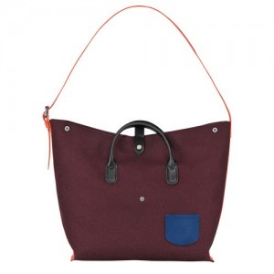 Longchamp Roseau Essential Top handle bag XL Burgundy | JQD-374891