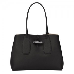 Longchamp Roseau Shoulder bag Black | NAO-684023