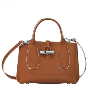 Longchamp Roseau Top handle bag S Cognac | GDO-378054