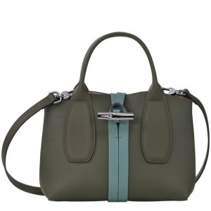 Longchamp Roseau Top handle bag S Khaki/Cypress | MQV-183094