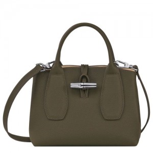 Longchamp Roseau Top handle bag S Khaki | NCS-438017