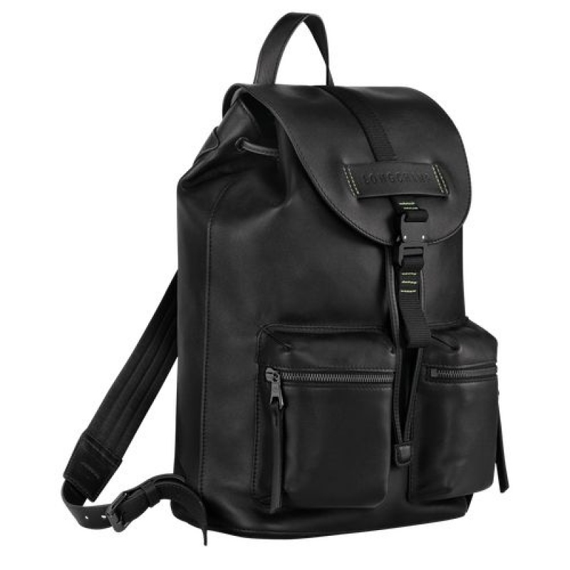 Longchamp 3D Backpack M Black | OIN-892435