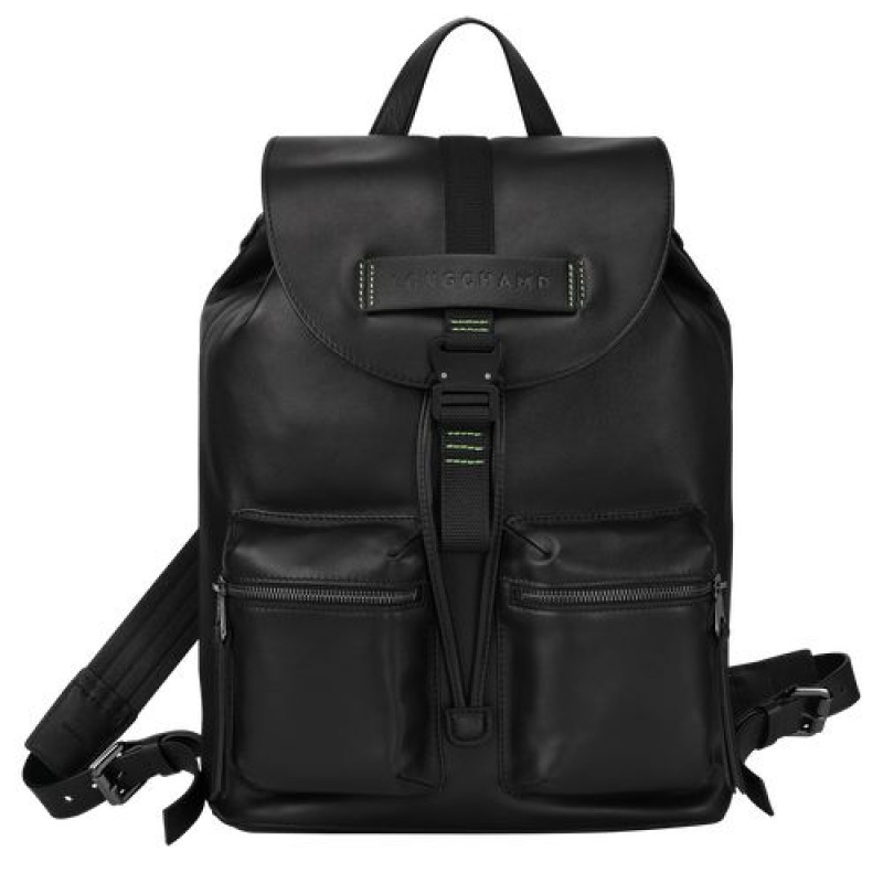 Longchamp 3D Backpack M Black | OIN-892435