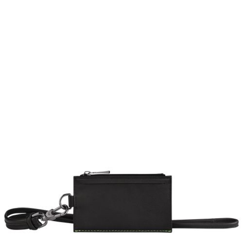 Longchamp 3D Coin purse with necklace Black | DIS-076485