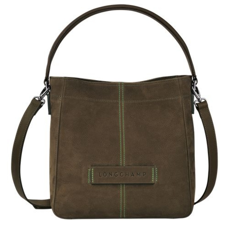 Longchamp 3D Crossbody bag Khaki | YRL-529836