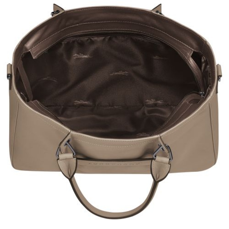 Longchamp 3D Top handle bag M Brown | OBL-143792