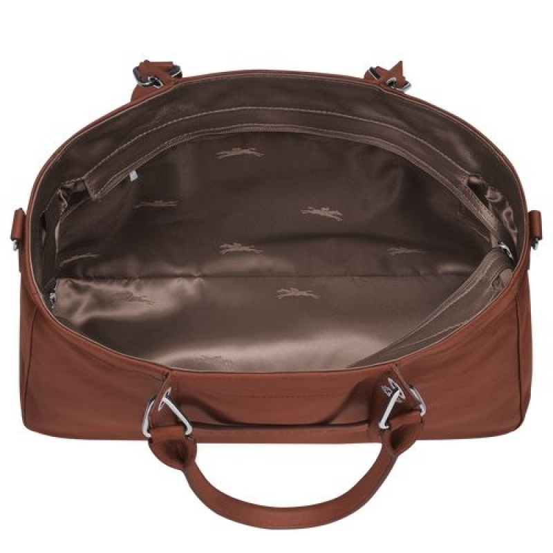 Longchamp 3D Top handle bag M Cognac | CSJ-751632