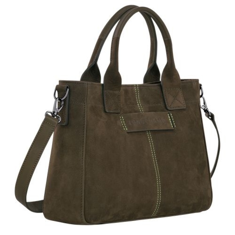 Longchamp 3D Top handle bag S Khaki | EDH-943250