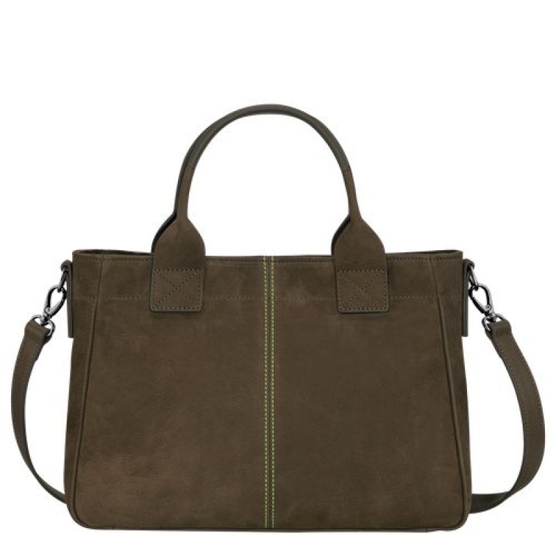 Longchamp 3D Top handle bag S Khaki | EDH-943250