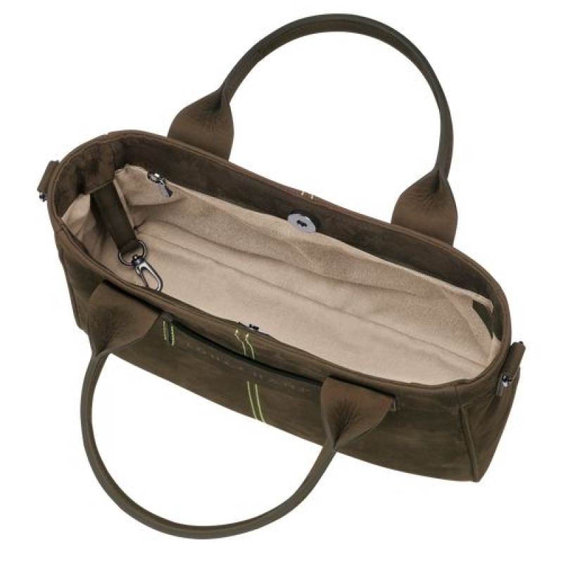 Longchamp 3D Top handle bag S Khaki | EDH-943250