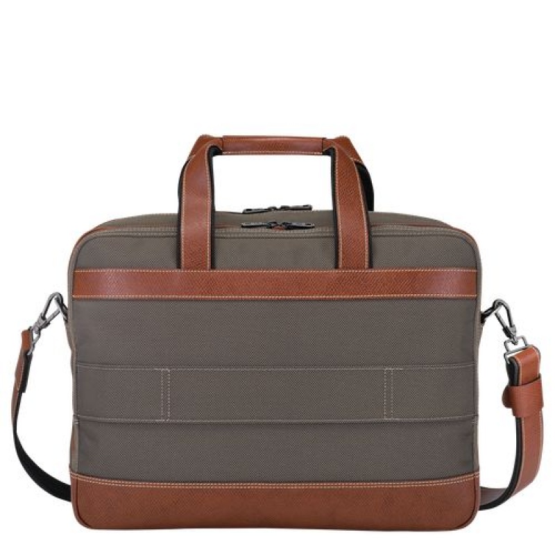 Longchamp Boxford Briefcase L Brown | BNQ-857130