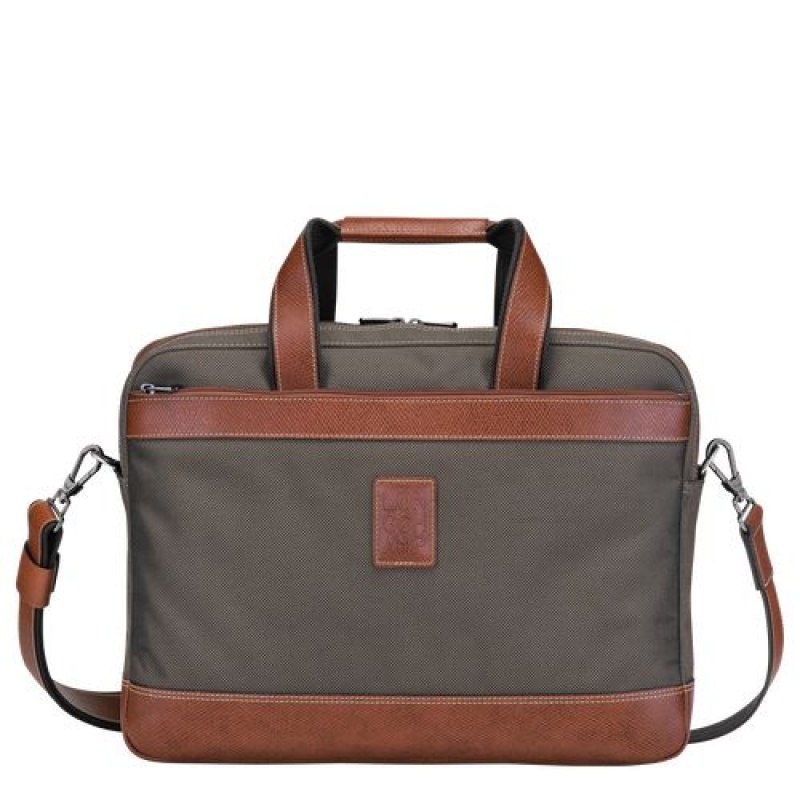 Longchamp Boxford Briefcase L Brown | BNQ-857130