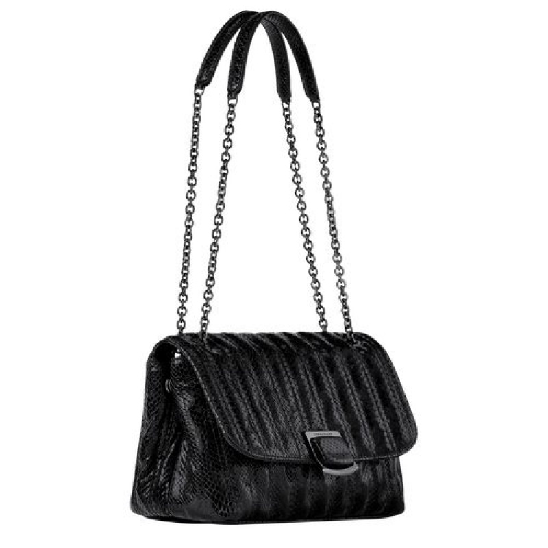 Longchamp Brioche Crossbody bag M Black | ULR-927105