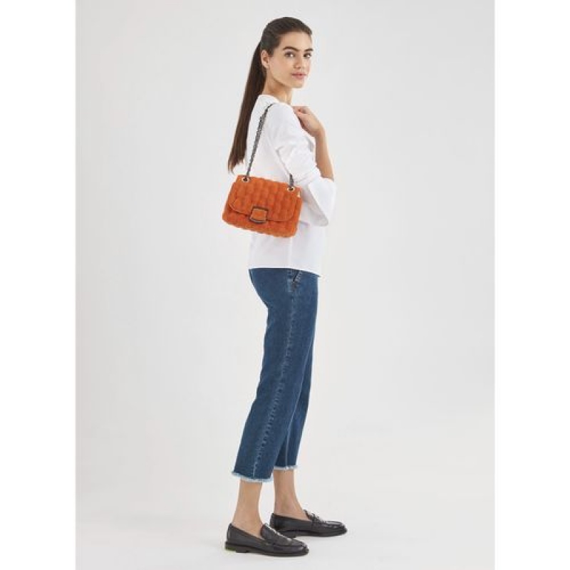 Longchamp Brioche Eponge Crossbody bag S Orange | TFQ-310769