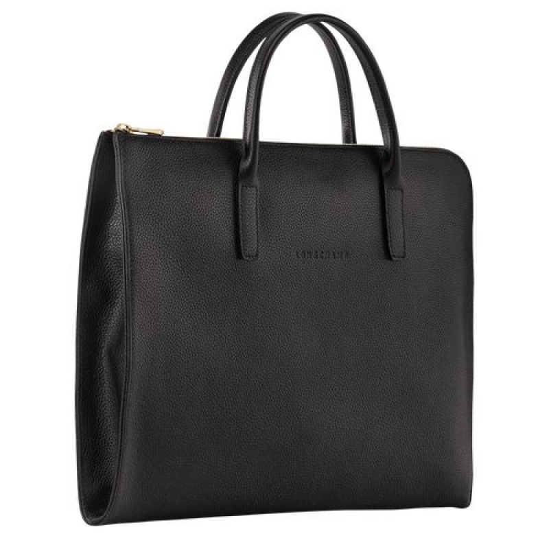 Longchamp Le Foulonne Briefcase S Black | GED-715280