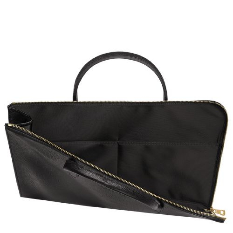 Longchamp Le Foulonne Briefcase S Black | GED-715280